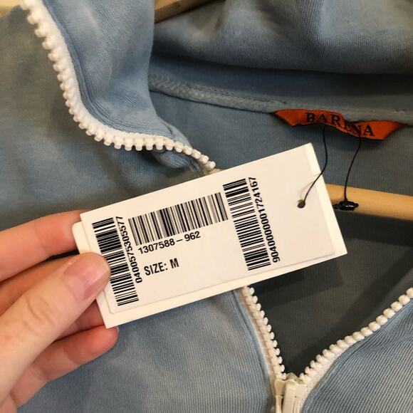 NWT Mr. Porter Barena Calenda Half-Zip Sweatshirt Blue - Picture 8 of 12